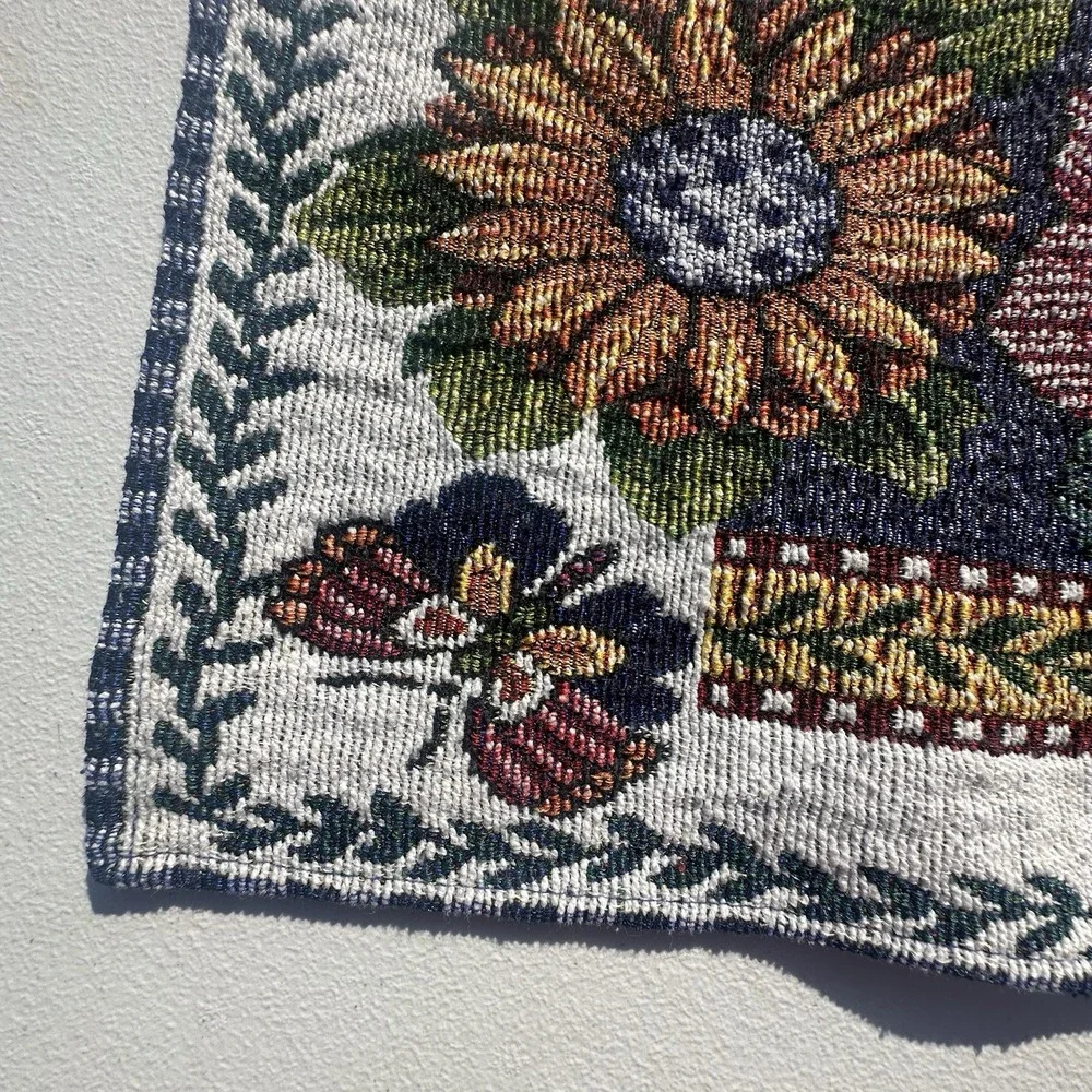 Set Of 4 Tapestry Placemats Bees Sunflowers Butterflies County Cottage Farmhouse